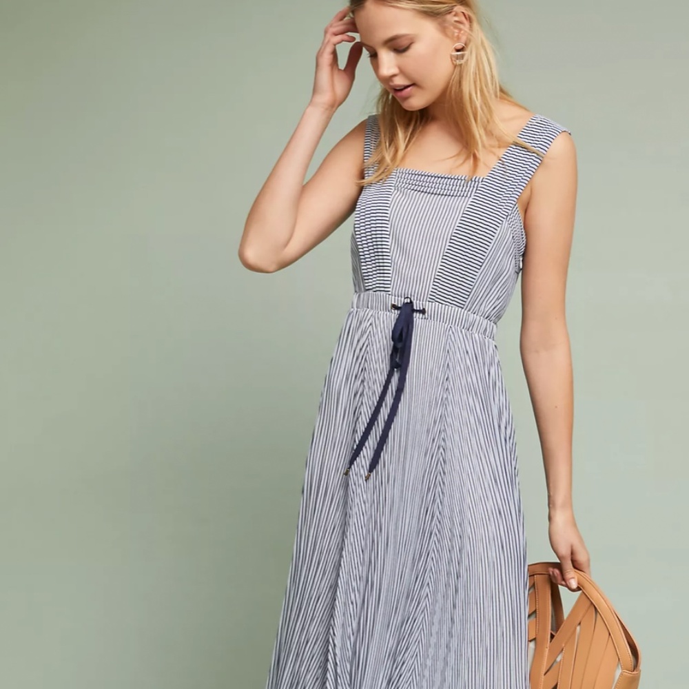Maeve Darcy Striped Maxi dress with Bow